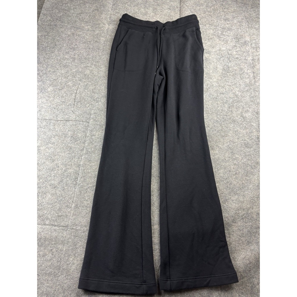 Athleta Bootcut Flare Mid Rise Sweatpants Women XS Black Stretch Cozy Athleisure